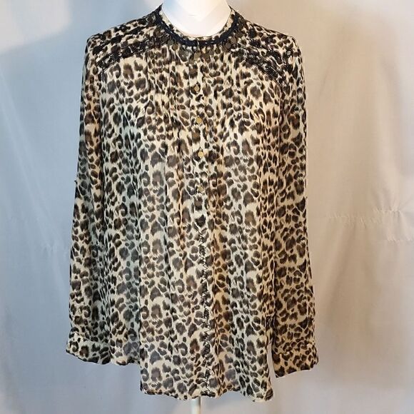 Roar Animal Print Beaded & Embroidered Blouse - Picture 10 of 10